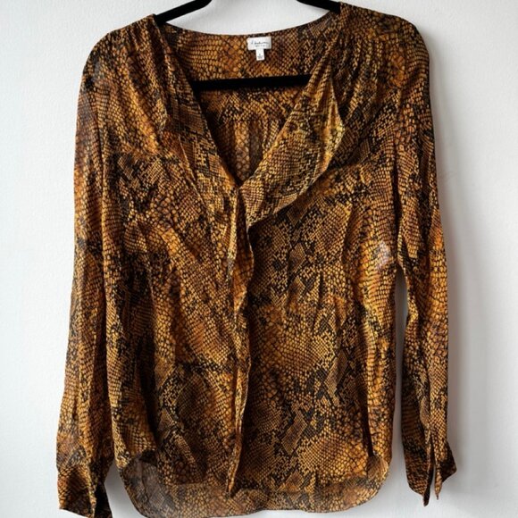 Aritzia Babaton 100% Silk Python Blouse - Picture 1 of 3